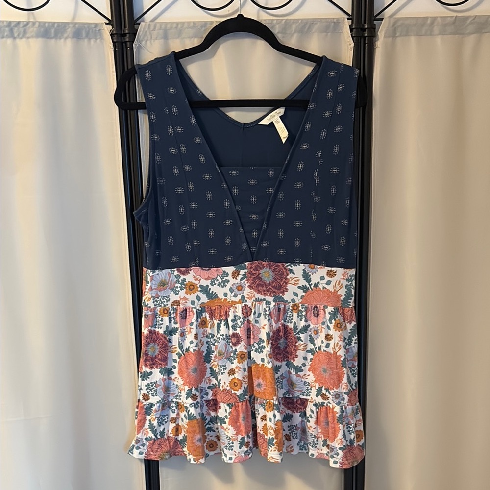 Matilda Jane Navy Floral Tiered Tank Top